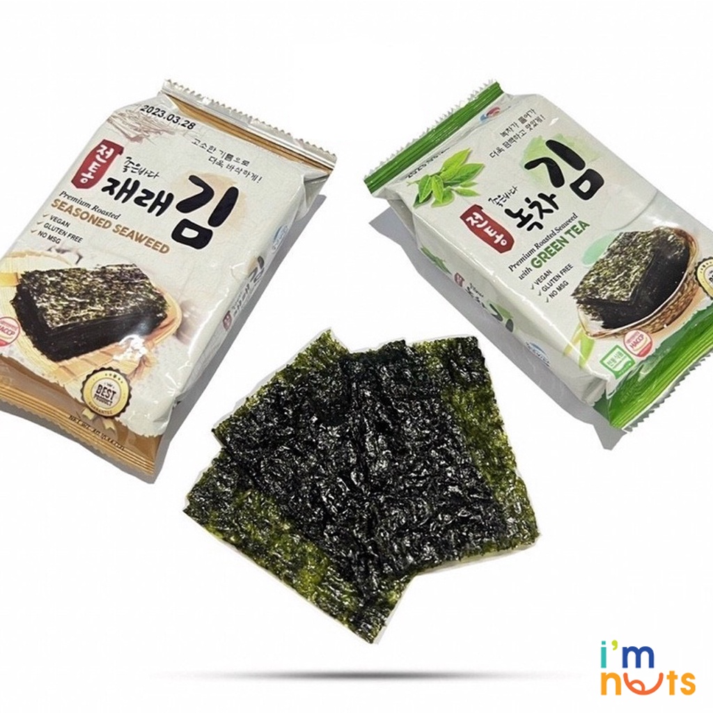 Rong biển ăn liền KFish vị trà xanh, vị nướng nhập khẩu Hàn Quốc
