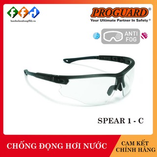 Kính bảo hộ ProGuard Spear 1-C mắt kính trắng, Kính chống va đập, chống xước, bụi, tia UV, chống đọng hơi nước