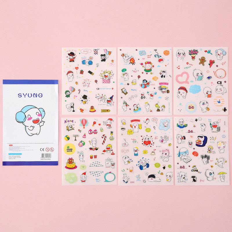 (Ảnh thật) Set 6 tờ sticker Syung