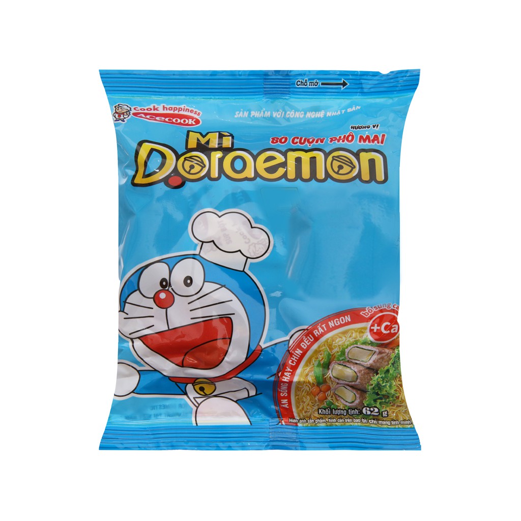 Mì Doraemon bò cuộn phô mai lốc 5 gói x 62g