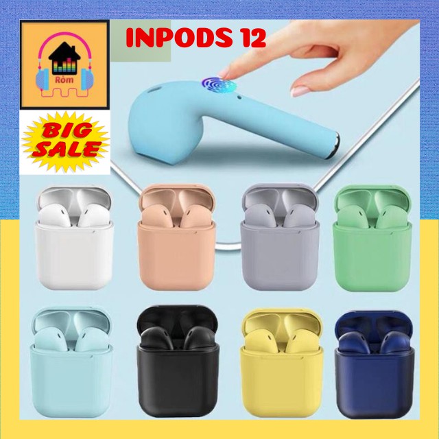 [Được Chọn Màu] Tai Nghe Bluetooth Không dây Inpods 12 i12 giống Airpods 2 chuyên Gaming dùng cho aindroid và iphone | BigBuy360 - bigbuy360.vn