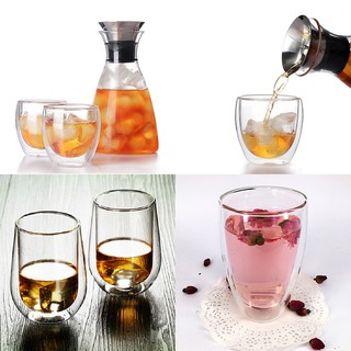 Cốc thủy tinh hai lớp chịu nhiệt, dung tích 200ml / 250ml / 450ml cup