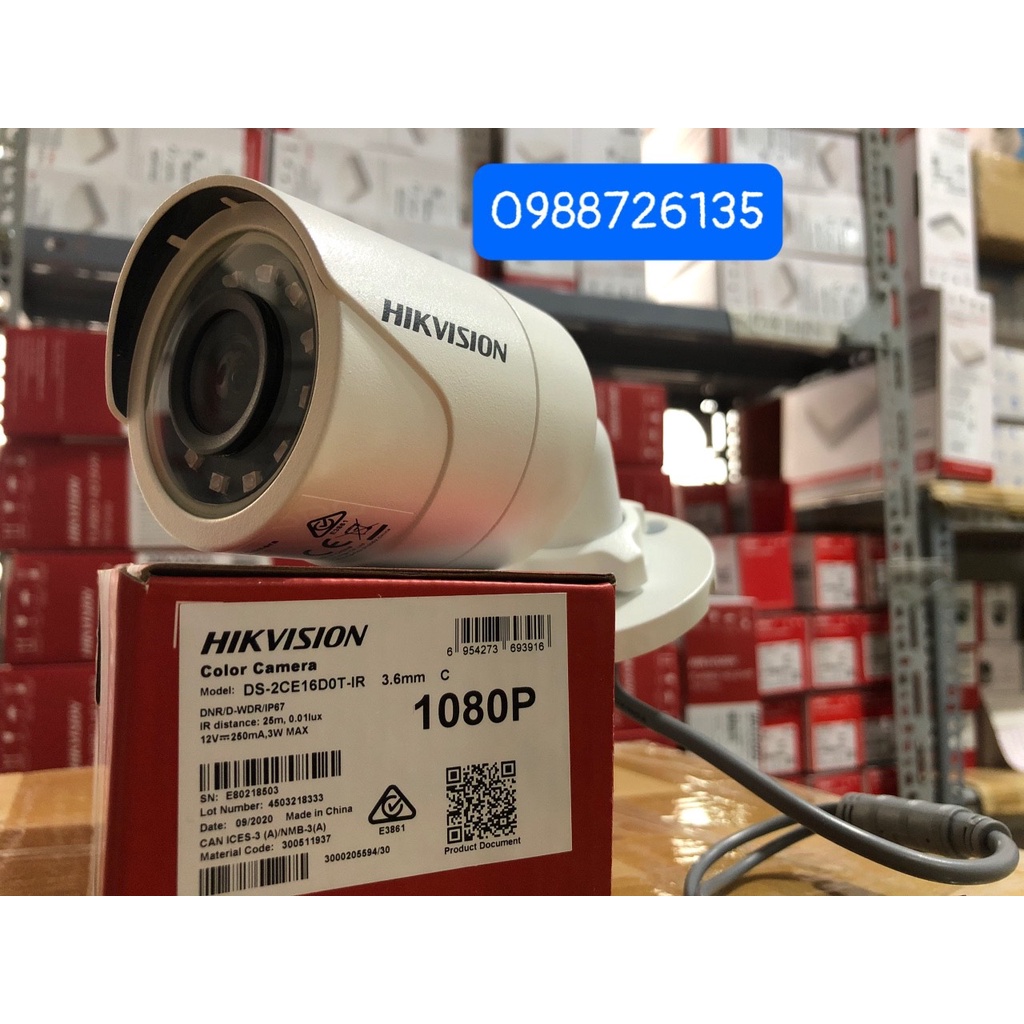 Trọn Bộ [2-8 Mắt] Camera giám sát HIKVISION 2.0MP-1080P Chính hãng, Kèm ổ HDD & Đầy đủ phụ kiện lắp đặt - Bảo hành 24Th