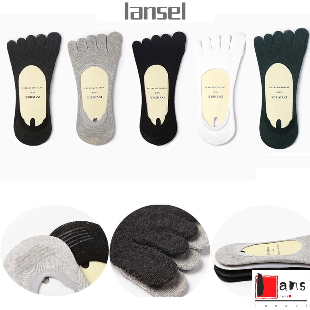 ❤LANSEL❤ Soft Cotton Fashion Five Finger Toe Socks Winter Men Invisible Warm Nonslip Ankle/Multicolor