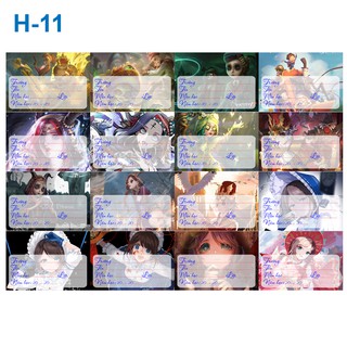 Nhãn vở anime Identity V ( 1 set 16 cái nhãn vở)