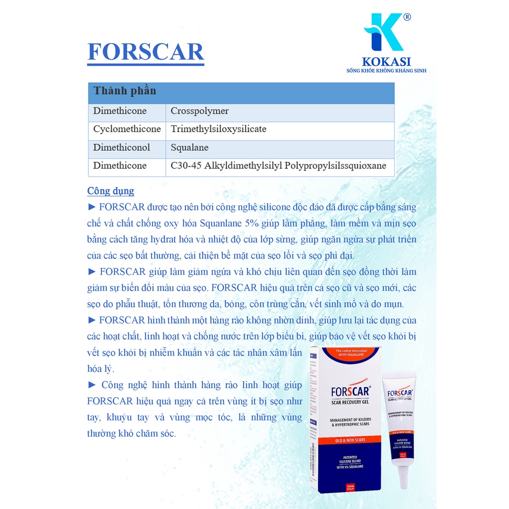 FORSCAR - Gel bôi sẹo