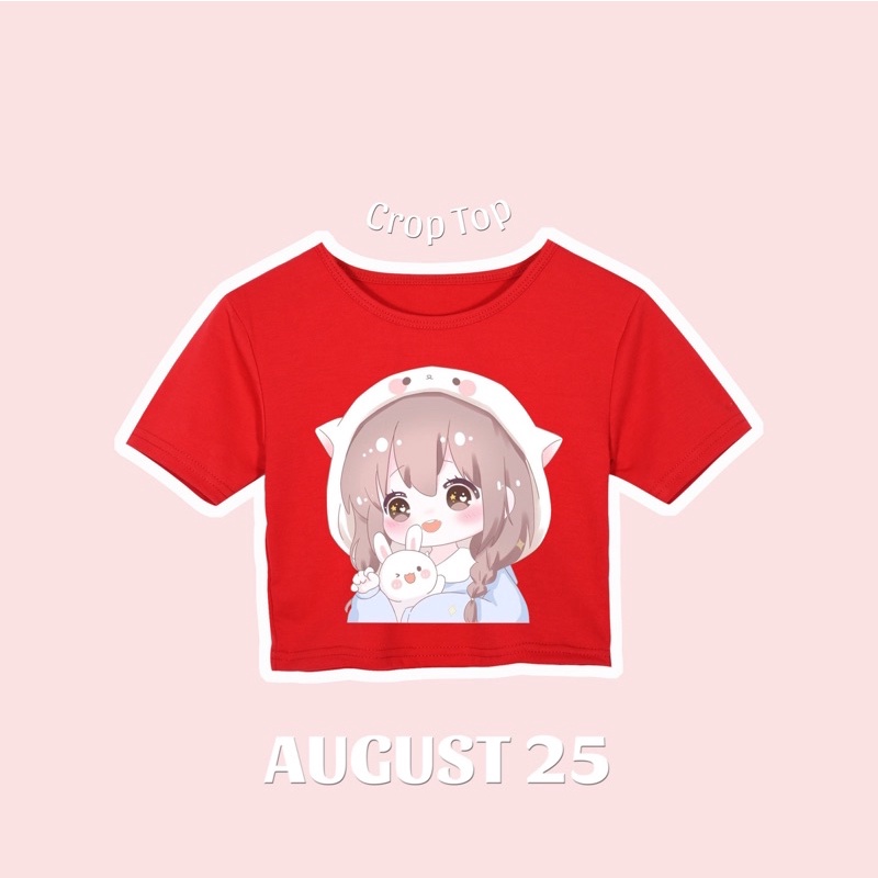 August25 | 10kg-35kg | Crop Top cho bé gái-Bé và thỏ đáng yêu