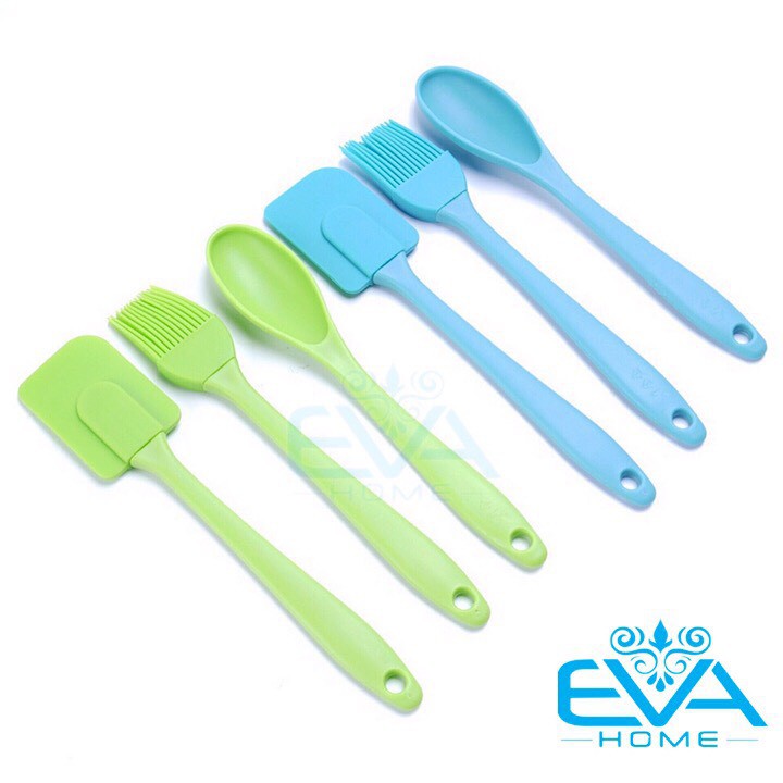 Bộ 3 Dụng Cụ Làm Bánh Gồm Chổi Quét - Muỗng - Cây Vét Bột Silicone