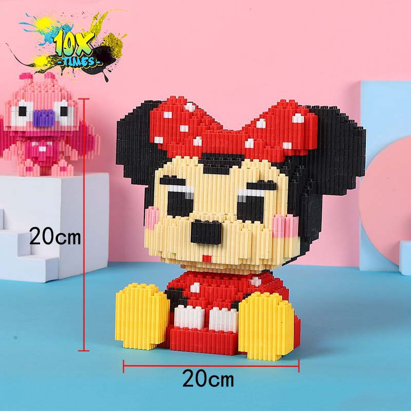 (size 20cm) mô hình lắp ghép 3d chuột mickey minie dễ thương cute quà tặng sinh nhật bạn gái, đồ decor