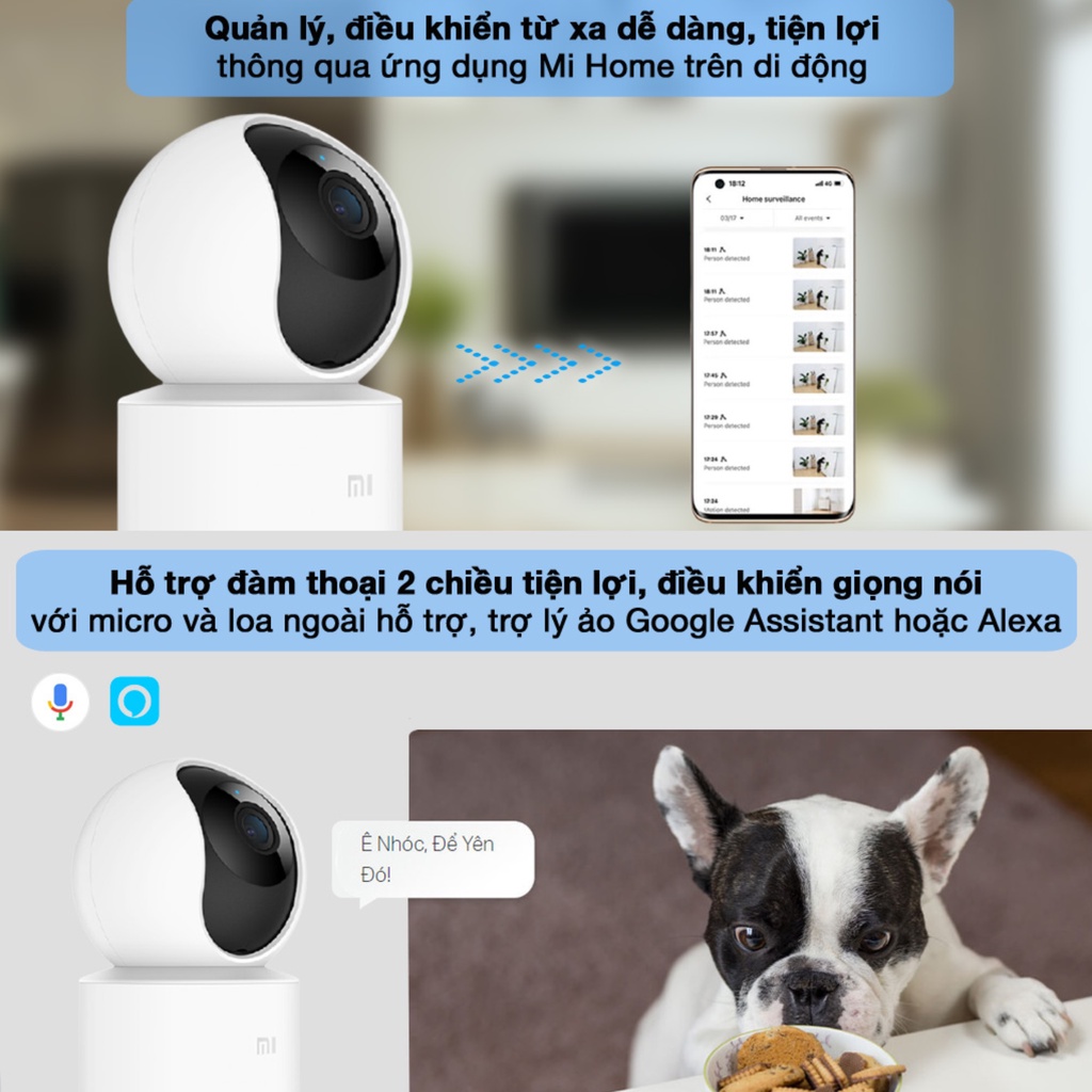 Camera Xiaomi mini wifi 360 độ hồng ngoại 2K 1080P, Camera ip quan sát an ninh chống trộm - Bản Quốc Tế - HAPOS