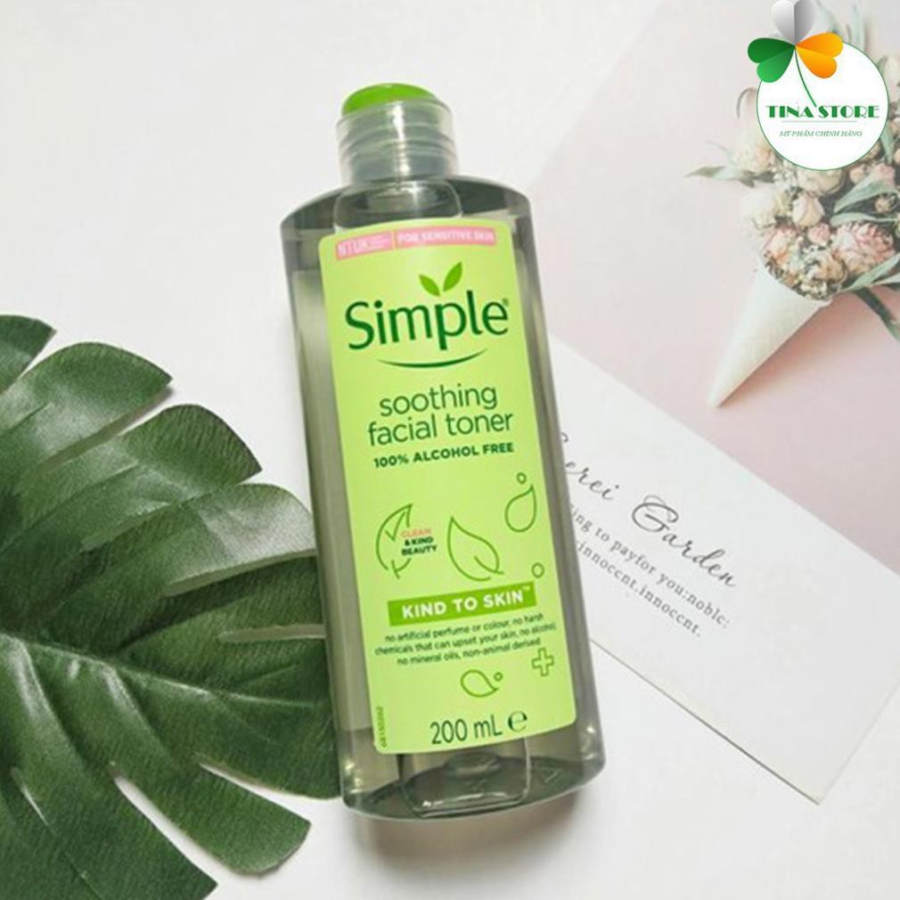 [Chính Hãng]Nước Hoa Hồng Soothing Facial Toner Simple cân bằng ẩm cho da 200ml | BigBuy360 - bigbuy360.vn