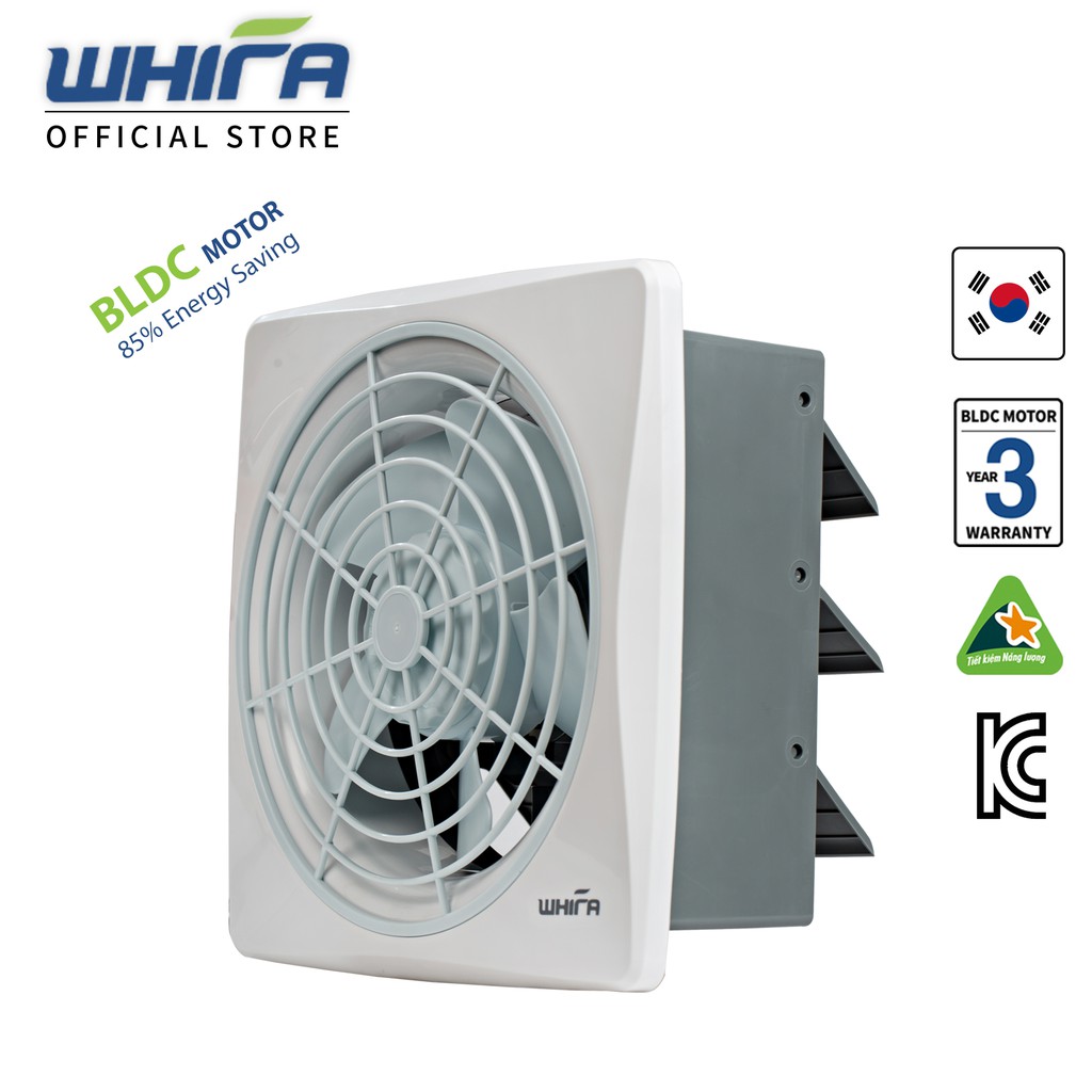 Quạt Hút Thông Gió Gắn Tường WHIFA VTS-20WI  8 Inch Màu Trắng - Hàng Nhập Khẩu