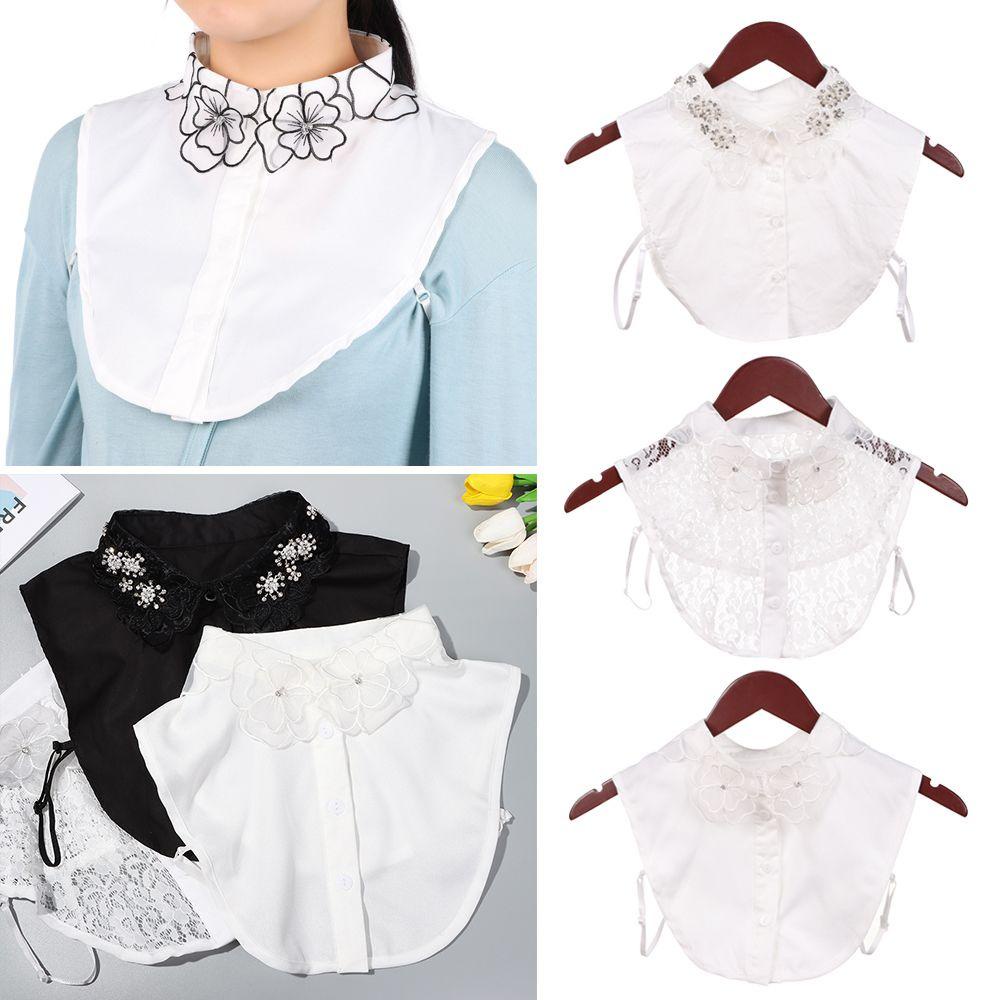 Cổ Áo Rời Cổ Bẻ Giả Ren Hoa Phong Cách Vintage Dành Cho Nữ