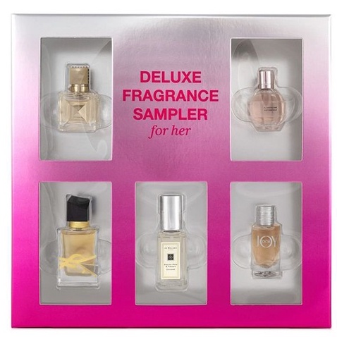 Set nước hoa nữ Fragrance Sampler For Her Macy's (Diior Joy Intense - Jo Malone English Pear - Flowerbomb - Valentino)