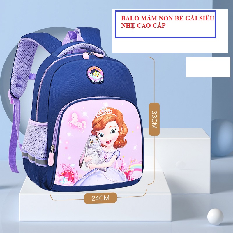 Balo mẫu giáo mầm non cho bé gái hinh công chúa siêu nhẹ, balo elsa công chúa nhiều ngăn