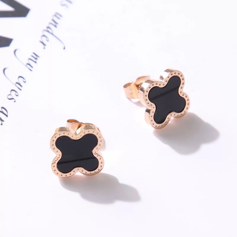 Khuyên Tai Thép Titan Cao Cấp Đính Đá Mã Não Nhiều Màu Sắc Thời Trang Dễ Phối Đồ Cho Nữ