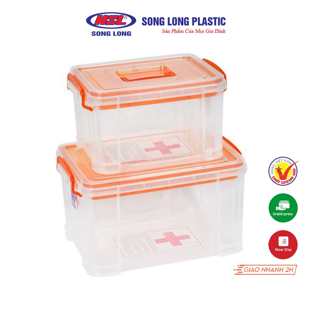 Bộ 2 hộp thuốc y tế cho gia đình nhựa Song Long Plastic cỡ trung và cỡ đại freeship