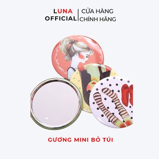 Gương mini hình tròn dễ thương phong cách Hàn Quốc, gương mini bỏ túi tiện lợi