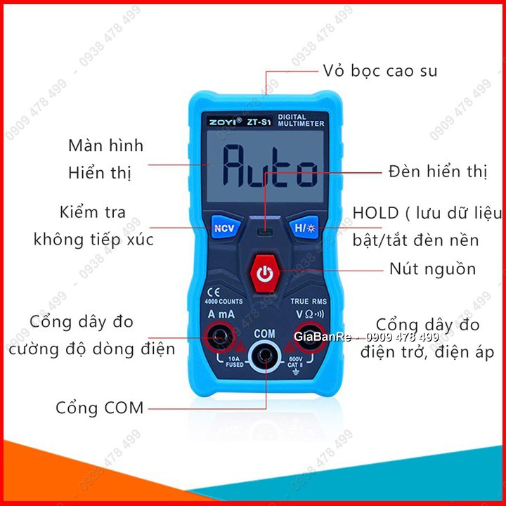 Đồng Hồ Đo Dòng Điện Auto Và Dò Điện Âm Tường Yozi S1 - 5575.1