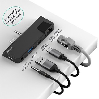 USB Type C HUB - Bộ Chia Cổng Baseus RJ45/HDMI 3 Trong 1  - 1 Cổng mạng LAN - 1 USB 3.0 - 1 Jack 3.5mm