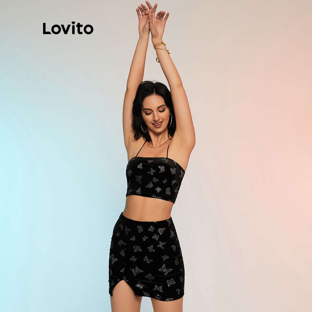 Áo Lovito tank top in hình bướm L12D56 | BigBuy360 - bigbuy360.vn