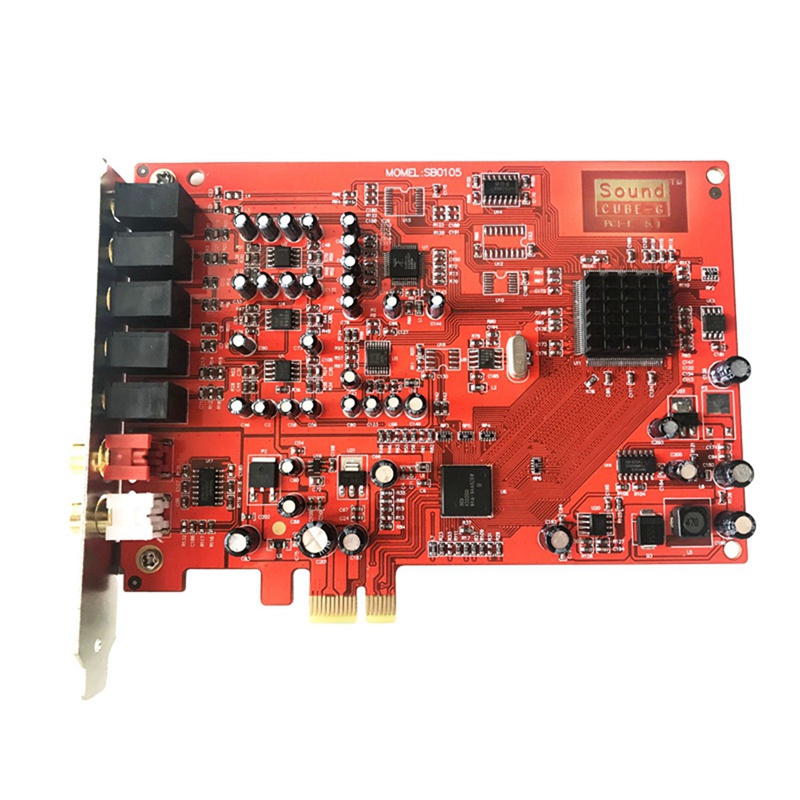 PCI-E Computer Built-in Sound Card 5.1 Channel Card SB0105 Red