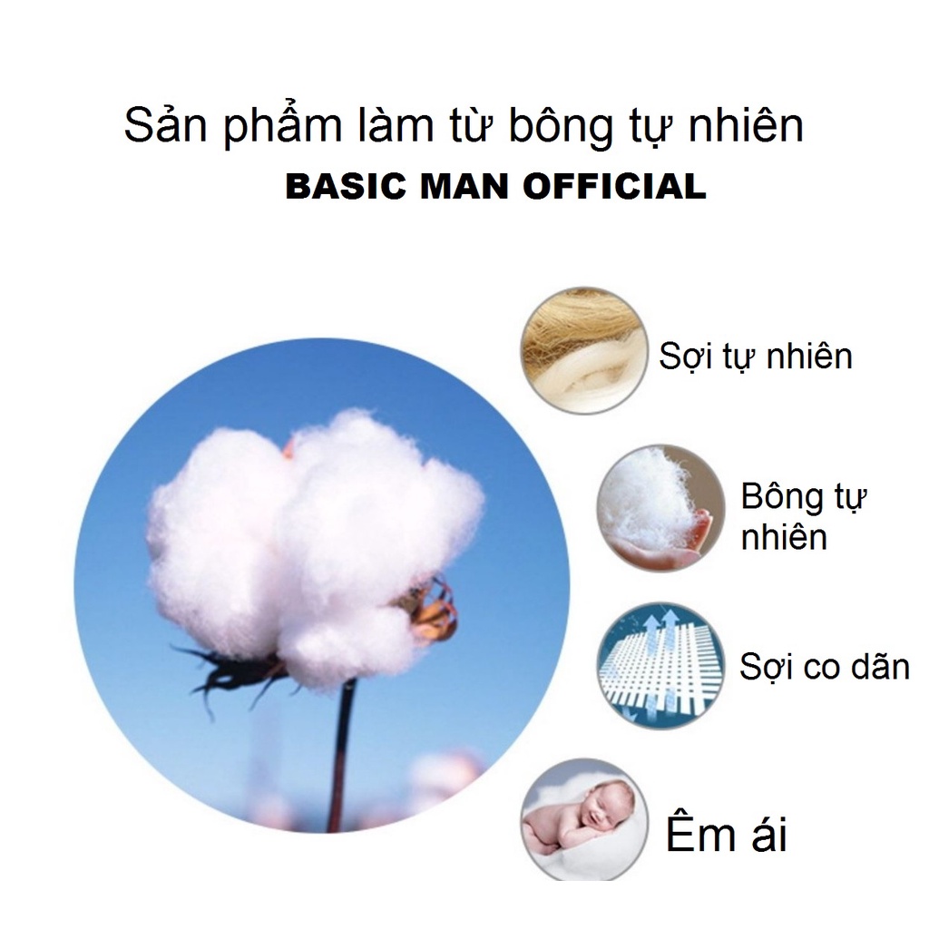 Áo ba lỗ nam cotton BASIC MAN mặc lót trong và tập Gym - A3L 001