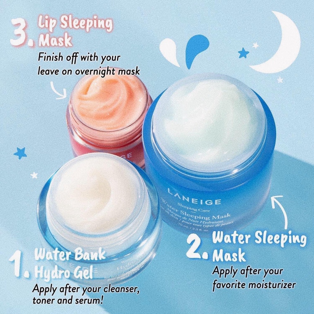 Set 3 món Laneige dưỡng ẩm Sephora Beauty Insider Mask môi-Kem dưỡng-Mask ngủ - Mua Cả Thế Giới