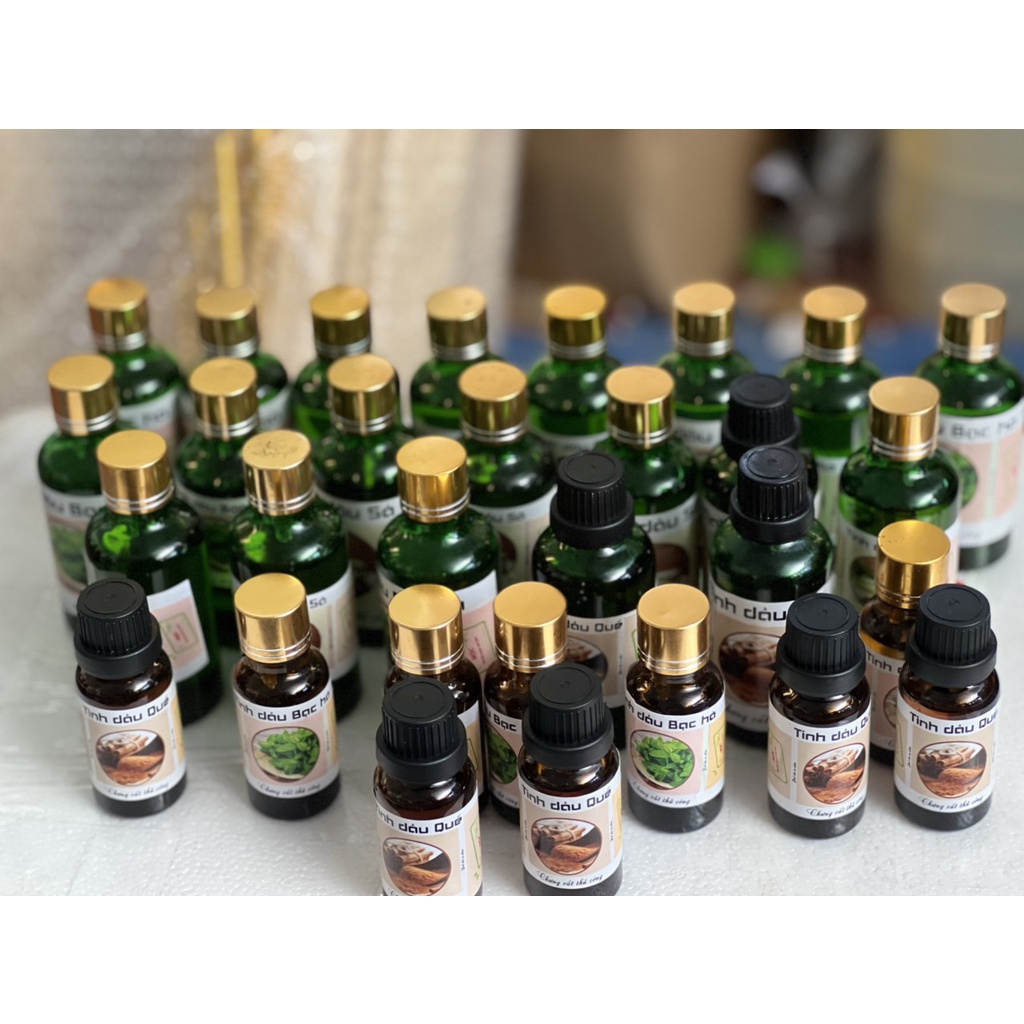 Tinh dầu Sả, quế, tràm, bạc hà chưng cất thủ công dung tích 20ml (cam kết 100% tự nhiên)
