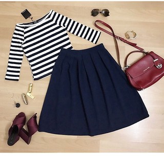 Set áo kẻ + chân váy xoè ASOS