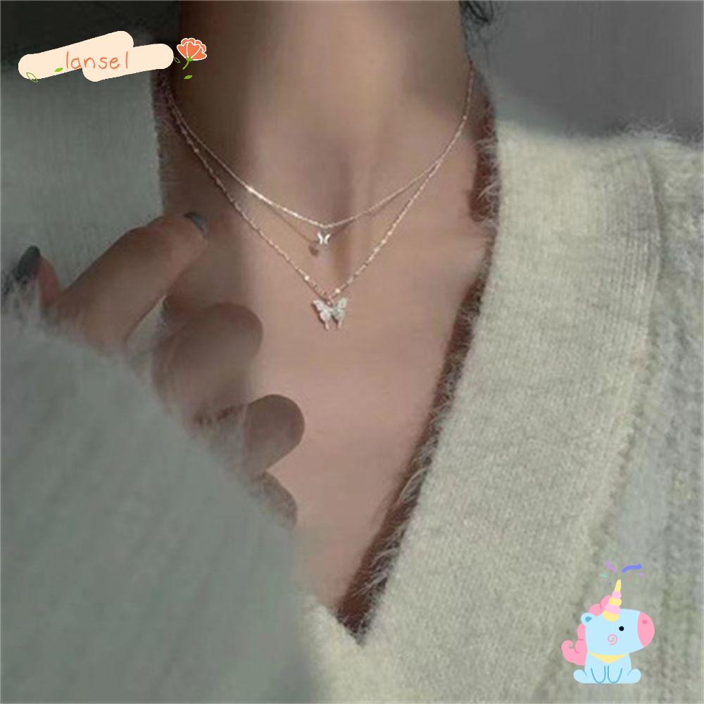 Vòng Cổ Choker Mặt Bướm Lấp Lánh Thời Trang Cho Nữ