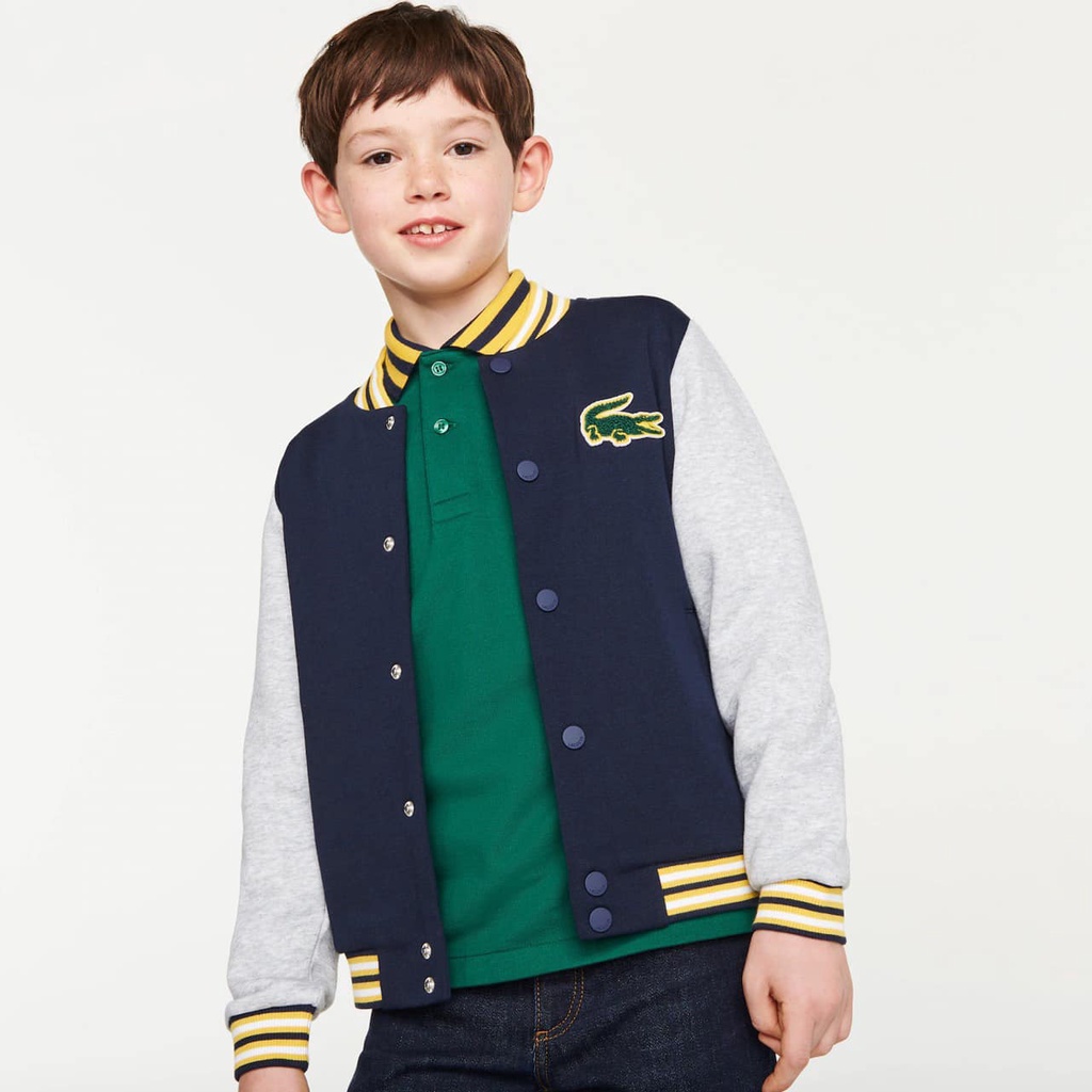 Bộ áo khoác nỉ Bomber kéo khóa Lacoste bé trai siêu đẹp - Áo khoác nỉ bé trai giá rẻ đẹp