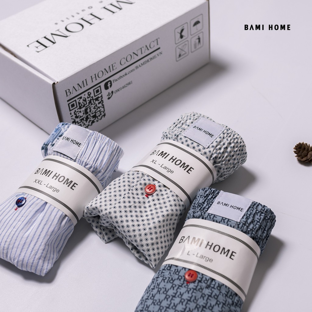 Quần short đùi mặc ngủ, mặc nhà BAMI HOME có túi tiện lợi đa dạng họa tiết QNCT1- 002 | BigBuy360 - bigbuy360.vn