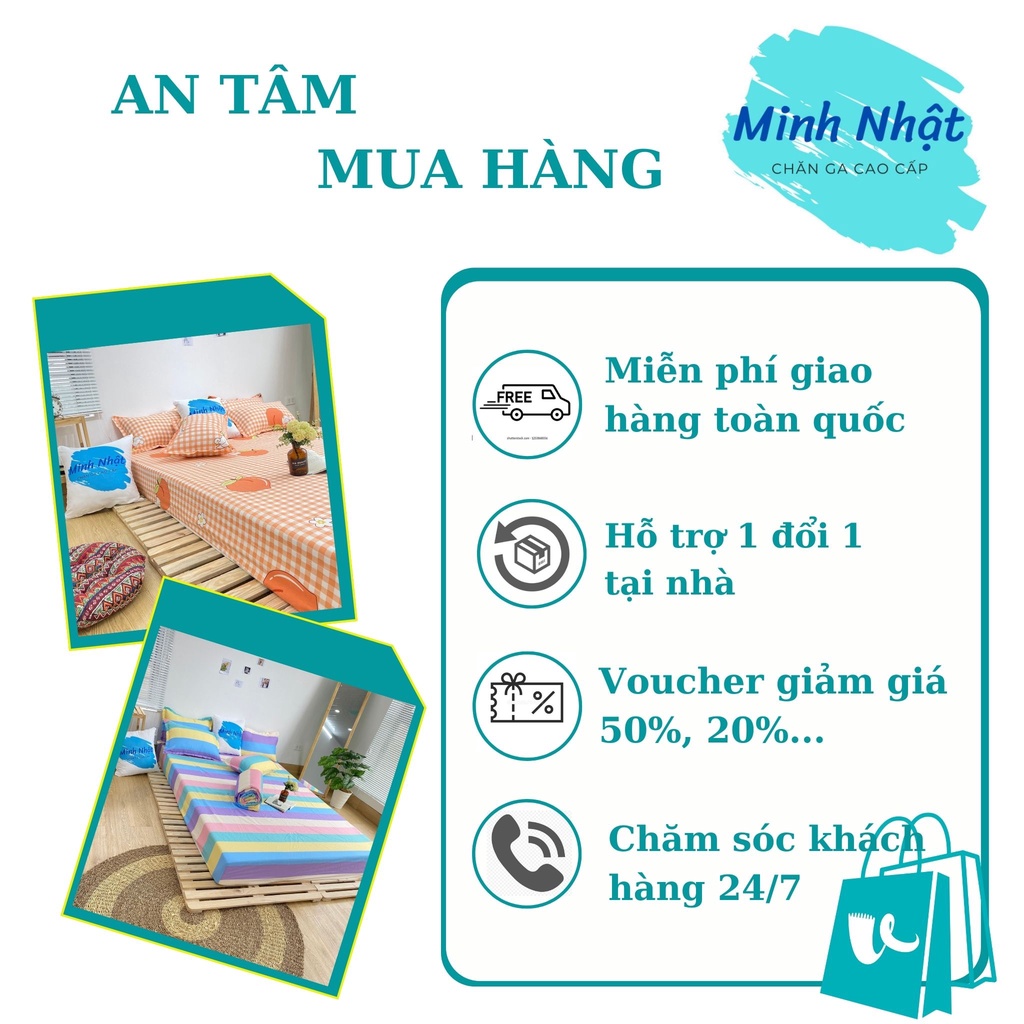 Bộ chăn ga gối cotton tici Minh Nhật – chăn mền, drap giường, vỏ gối - ga giường đủ size | BigBuy360 - bigbuy360.vn