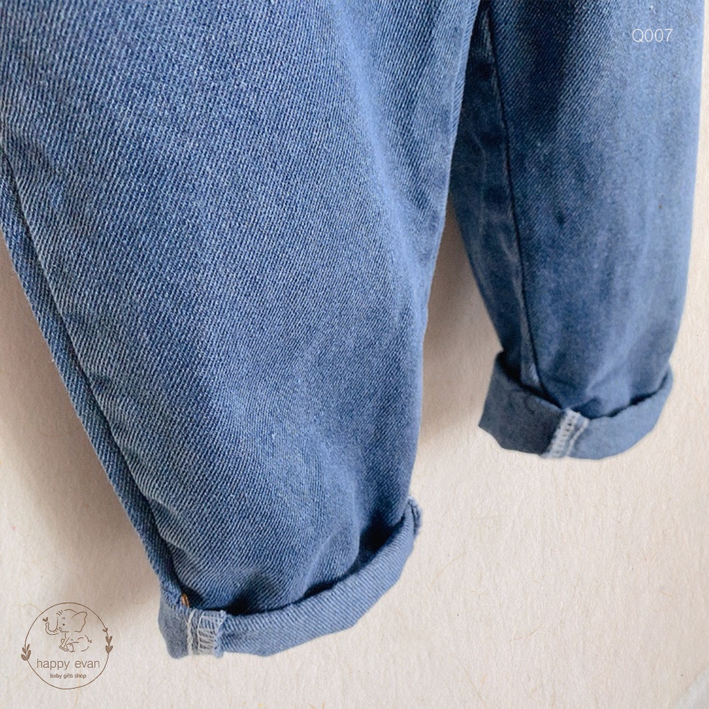 [Hình thật] [Freeship] Quần yếm jean chất dầy mềm mại, có khuy điều chỉnh, 2 màu xanh jean original và xám lông chuột