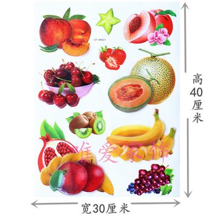 Miếng dán trang trí tủ lạnh hình trái cây 3d sáng tạo