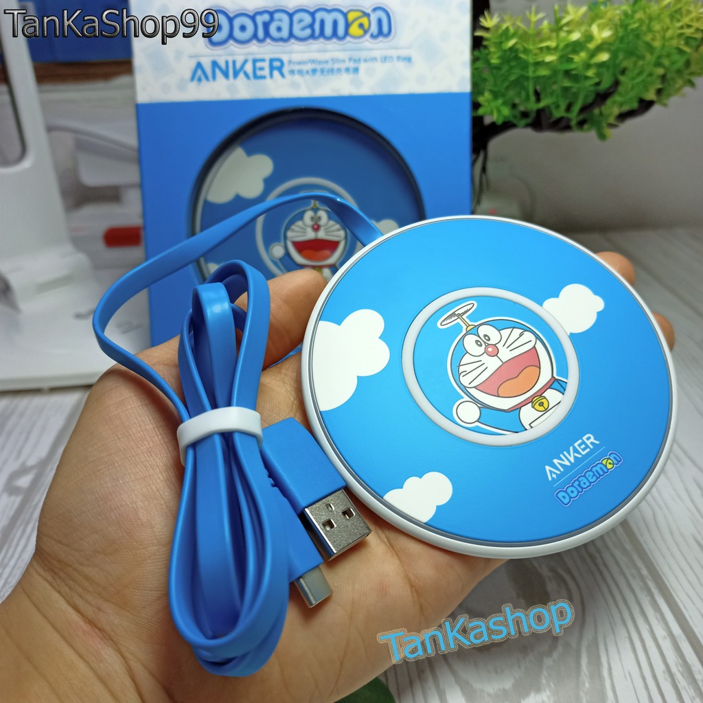 Đế Sạc Không Dây Anker x Doraemon PowerWave Slim Pad Max 15W - A2532 Sạc Nhanh Chuẩn Qi