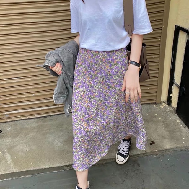 SẴN | Chân váy midi hoa voan
