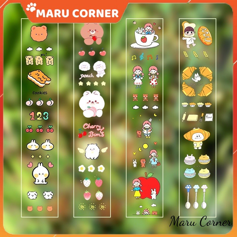 1 Tấm sticker dải dài siêu cute chất liệu không thấm nước chọn mẫu