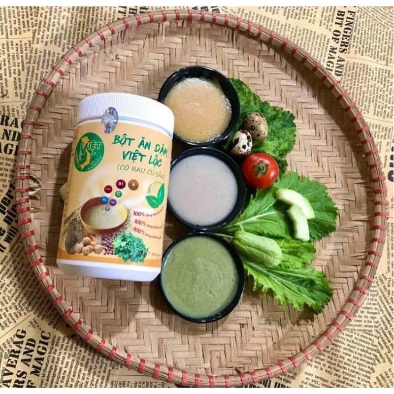 Bột ăn dặm 🥦Việt lộc chính hãng🥦dinh dưỡng 🥦 chống táo bón ❤ 2 loại 1 có rau củ sản 1 không có rau củ