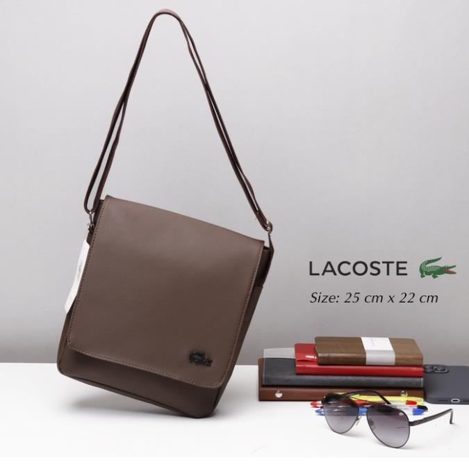 TÚI ĐEO CHÉO NAM LAcoste Men's Classic Petit Piqué CHẤT LIỆU DA SI CHỐNG NƯỚC, LOGO SẮT [tlc00025|tlc00055]