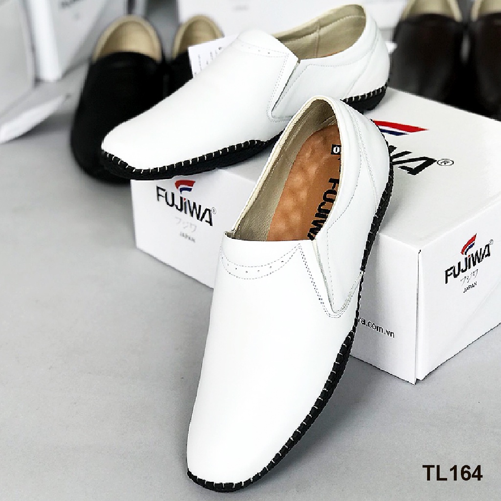 Giày Lười Nam Da Bò FUJIWA - TL164. Da Ngoài Kiểu Trơn. Được Đóng Thủ Công (Handmade). Có Size:  38, 39, 40, 41, 42, 43