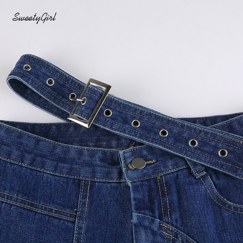 Quần Jeans Dài Lưng Cao Ống Đứng Màu Trơn Thời Trang Cho Nữ