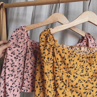 Áo croptop hoa nhí - Hình thật