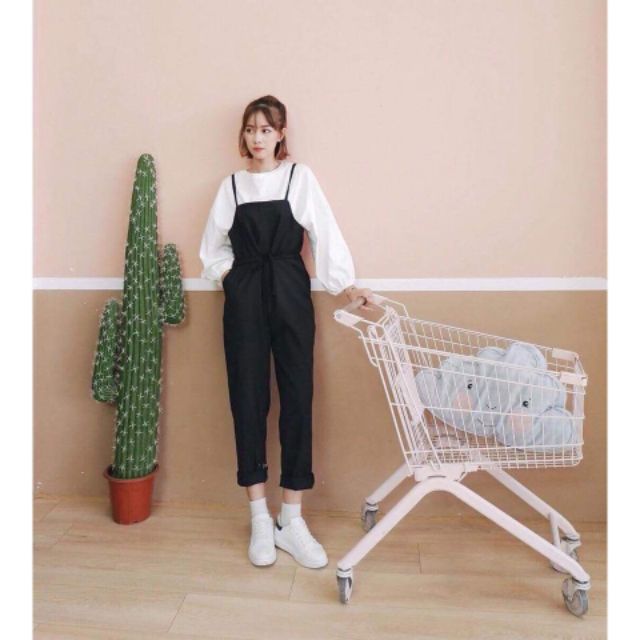 Set yếm quần kaki chun eo + áo | BigBuy360 - bigbuy360.vn