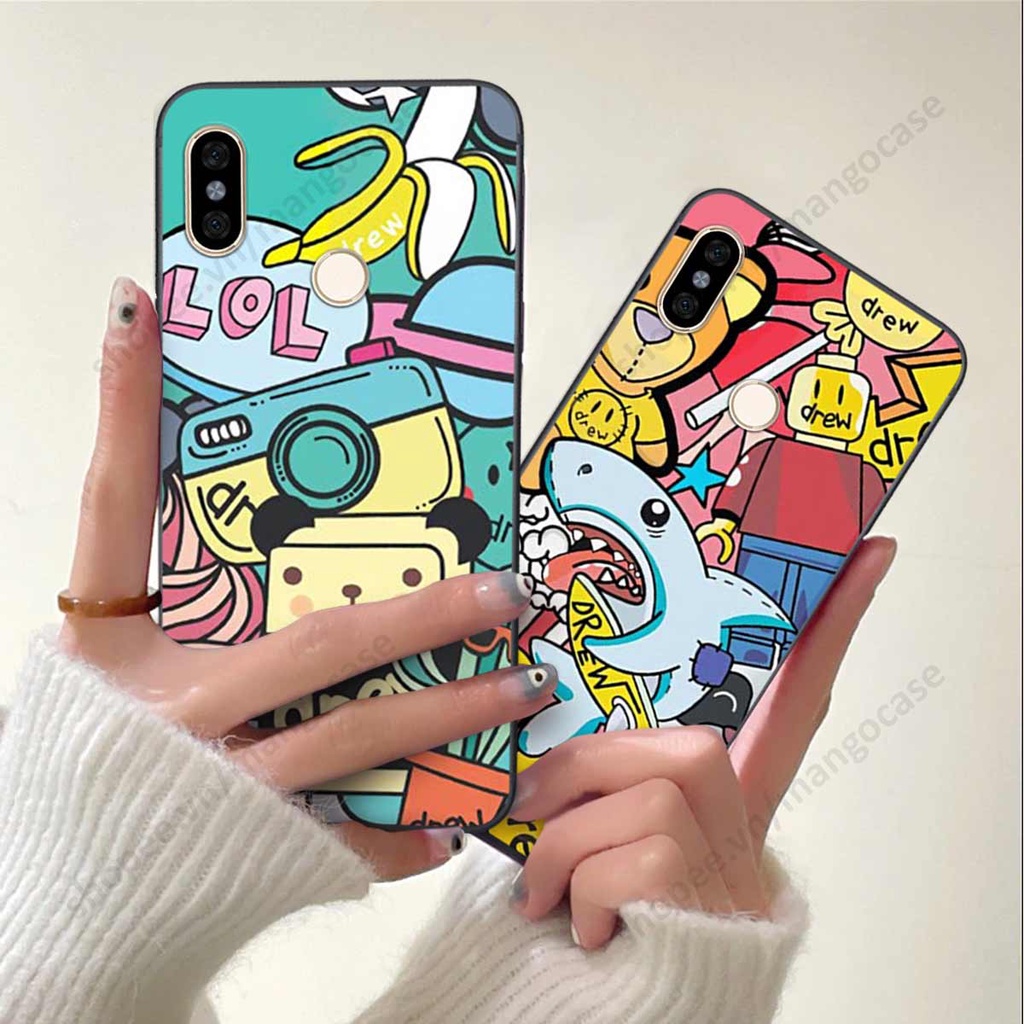 Ốp lưng điện thoại Xiaomi Redmi Note 5 / Note 6 drew, kaws, bape cao cấp, vỏ ốp rẻ đẹp