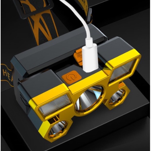Đèn Pin Đội Đầu Chống Thấm Nước Sạc Usb Tiện Dụng