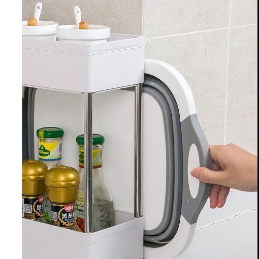 [ Hot ] Chậu rửa 3 in 1 Kèm Thớt Gấp Gọn + Rổ Đựng Chất liệu PVC và SiLiCon Cao Cấp