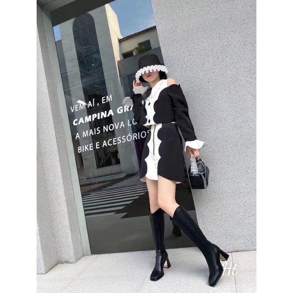 CÓ SẴN!!!Boots da đùi chất liệu da mềm mịn gót vuông 7cm hàng chuẩn loại 1 Quảng Châu FULLBOX
