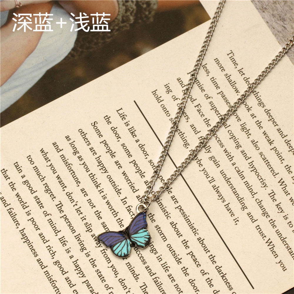 1 vòng cổ Mặt Bươm Bướm Nhiều Màu Phong Cách Cổ Điển